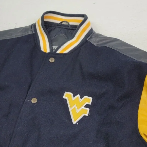 Vintage West Virginia Mountaineers Varsity Lettermans Jacket Steve & Barrys Sz L